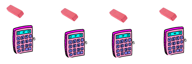 eraser and calculators