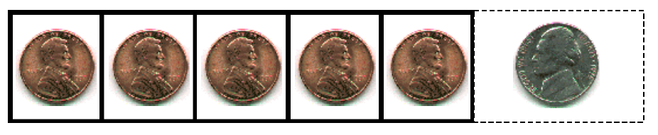 five pennies and a nickel
