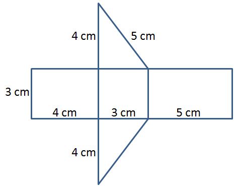 Find area of triangular prism