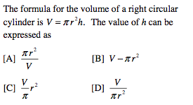 formula for cylinder ...
