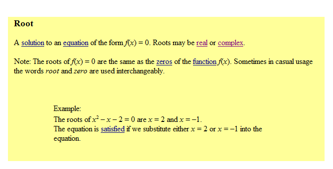 roots of a function