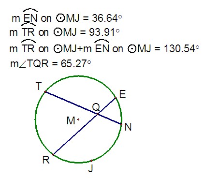 angle with vertex inside circle